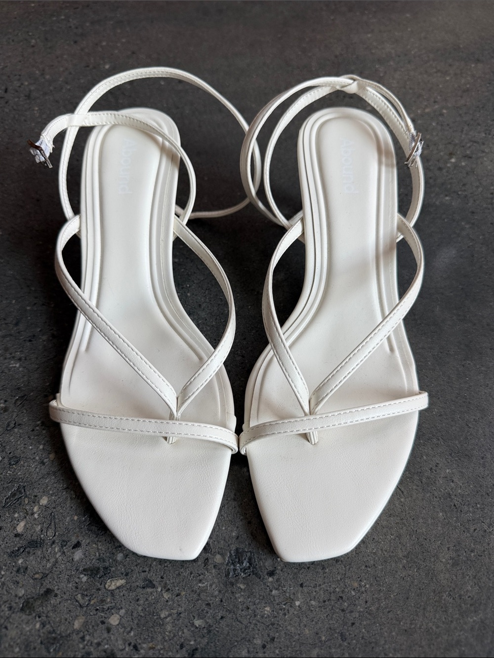 Abound White Strappy Square-Toe Heels